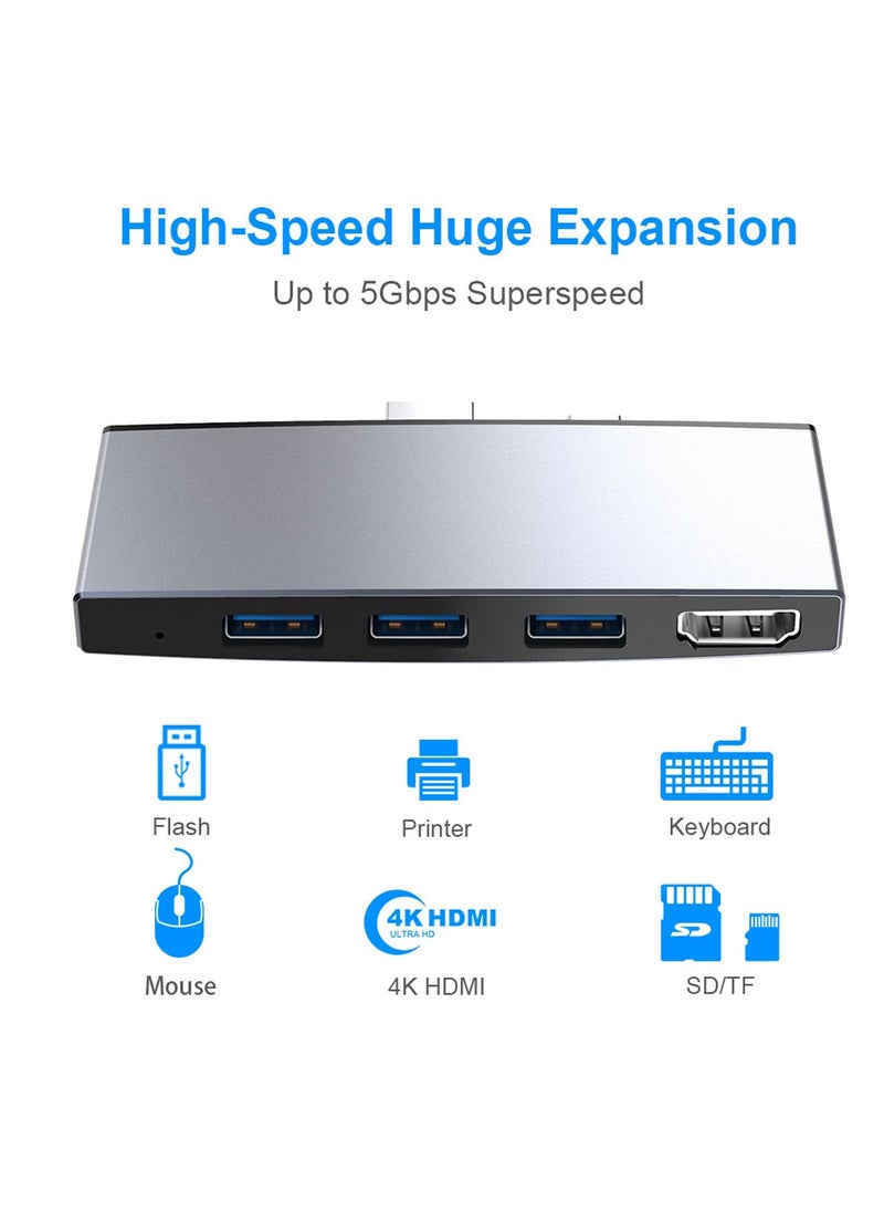 Y&D USB C Hub, Surface Pro 4/5/6 Docking Station, 2 UsSB 3.0 Hub Ports SD & TF/Micro Memory Card Reader, Mini DP to 4K HDMI, 1USB Ethernet Adapter  - Image 5