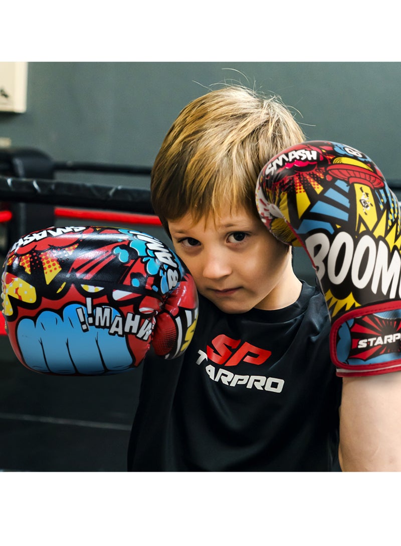 Starpro Kids Boxing Gloves | Comic Book-Themed Punching Gloves for Fun & Safe Training | Durable, Comfortable, Ideal for Beginners - Image 4