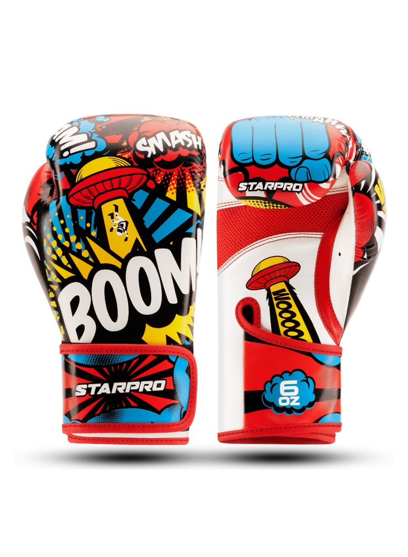 Starpro Kids Boxing Gloves | Comic Book-Themed Punching Gloves for Fun & Safe Training | Durable, Comfortable, Ideal for Beginners - Image 1