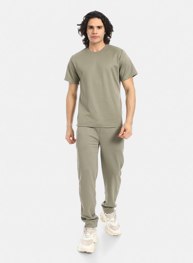 Red Circle Short Sleeves Slip On T-Shirt and Pants Set  - Image 1