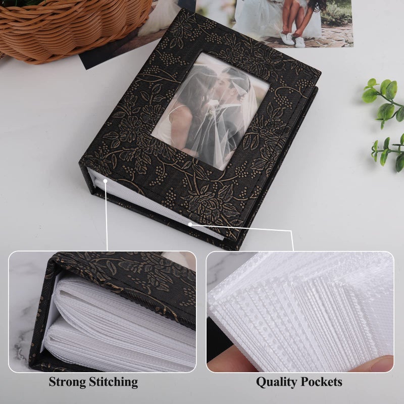 RECUTMS RECUTMS 100 4x6 Photo Album  100 Small Photos Albums Premium Leather Cover White Inner Page Vertical Photo Albums Book for Wedding Family Graduation Baby Anniversary - Image 4