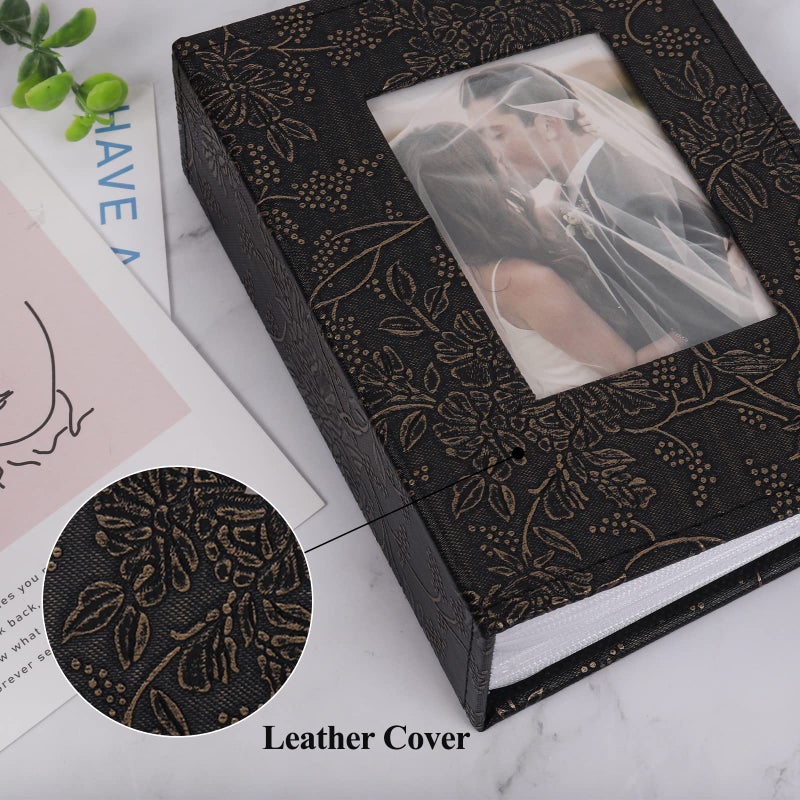 RECUTMS RECUTMS 100 4x6 Photo Album  100 Small Photos Albums Premium Leather Cover White Inner Page Vertical Photo Albums Book for Wedding Family Graduation Baby Anniversary - Image 3