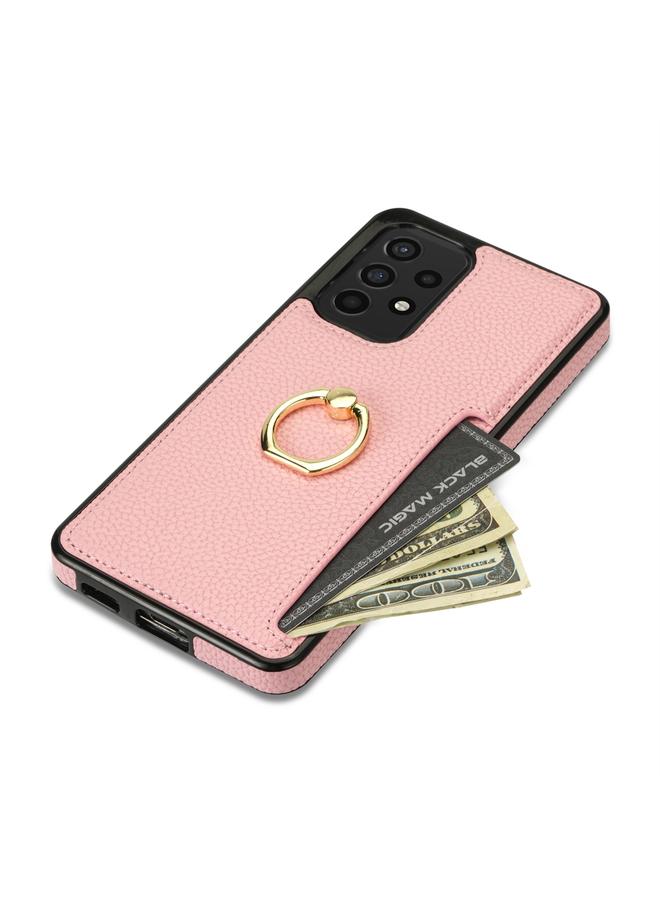 اس-توب جراب لهاتف Samsung Galaxy A53 5G، جراب خلفي من الجلد الليتشي مع حلقة للبطاقات - Image 4