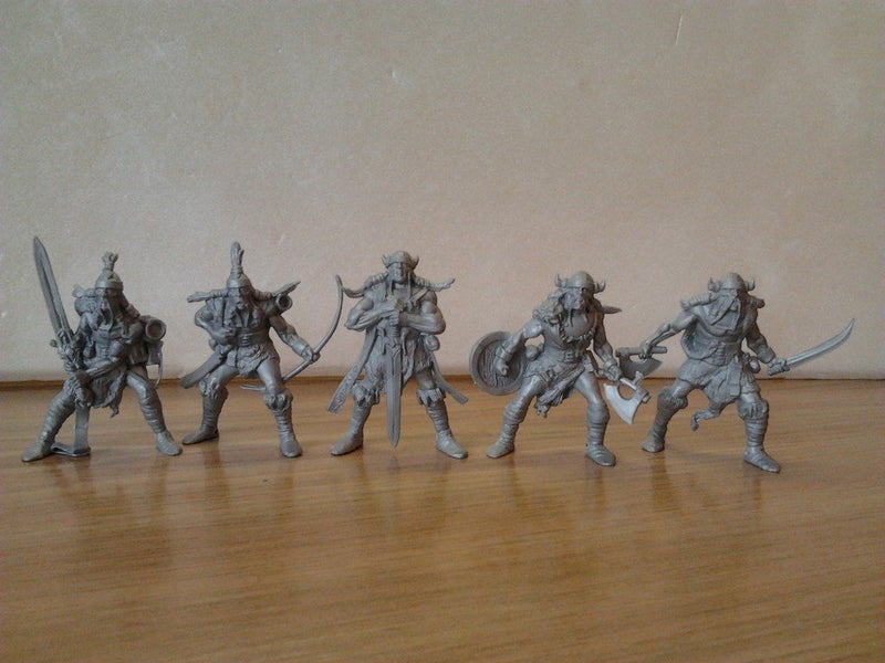 Fantasy Battles معارك الفانتازيا محاربي الفايكنج 54 مم 1/32 - 5 جنود ألعاب خيال علمي روسية دمى أكشن مصغرة - Image 1