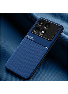 جنرال غطاء متوافق مع Xiaomi Poco X6 Pro 5G ، من الجلد الفاخر والسيليكون المانع للانزلاق ومضاد للبصمات [يدعم حامل السيارة المغناطيسي] الغطاء الواقي لهاتف Mi Poco X6 Pro. 