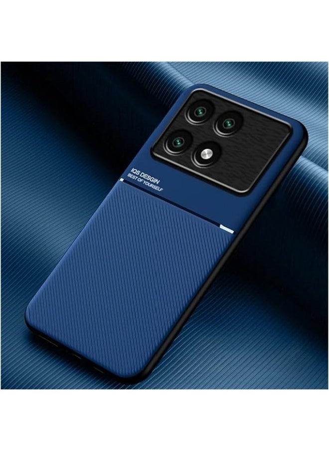 جنرال غطاء متوافق مع Xiaomi Poco X6 Pro 5G ، من الجلد الفاخر والسيليكون المانع للانزلاق ومضاد للبصمات [يدعم حامل السيارة المغناطيسي] الغطاء الواقي لهاتف Mi Poco X6 Pro. 