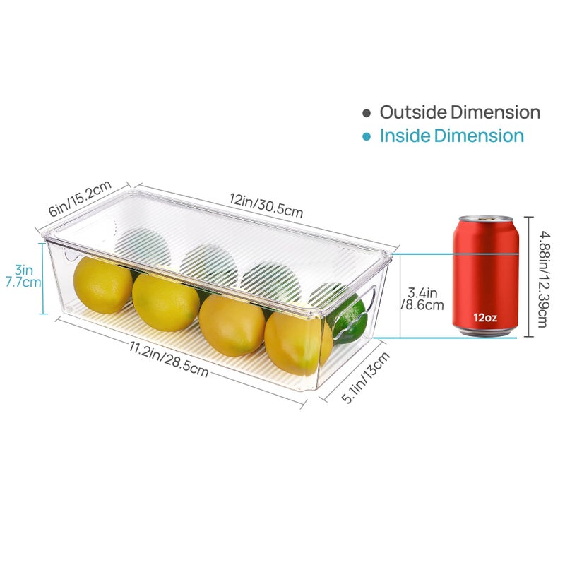 Vtopmart 8pcs Clear Organizers and Storage Bins with Lids, Stackable Plastic Storage Containers with Handles for Fridge, Freezer, Pantry, Cabinet, Kitchen Organization - Image 2