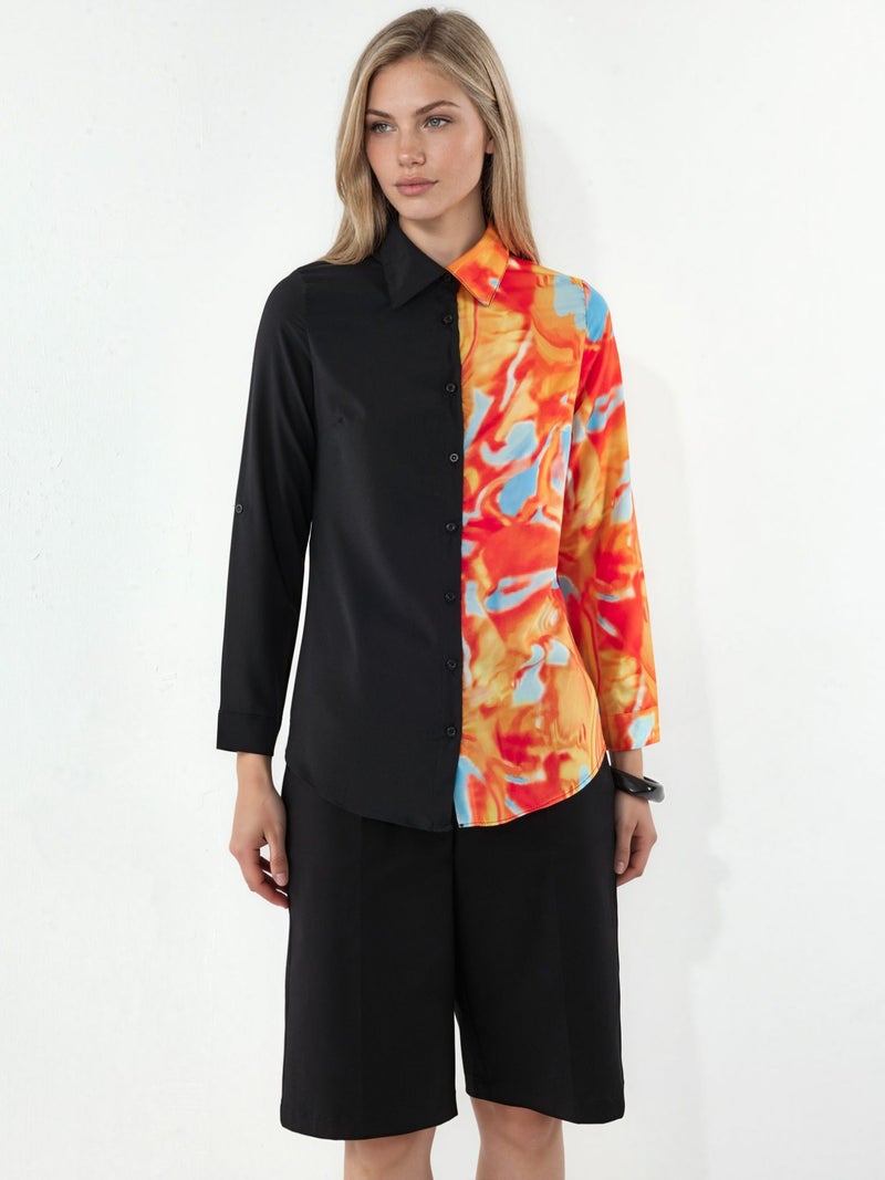 Jennyfer Women's Abstract Print Button-Front Shirt - Image 5
