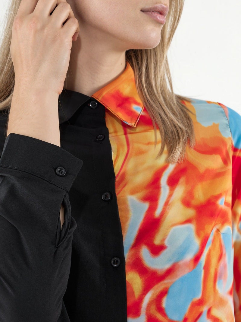 Jennyfer Women's Abstract Print Button-Front Shirt - Image 4