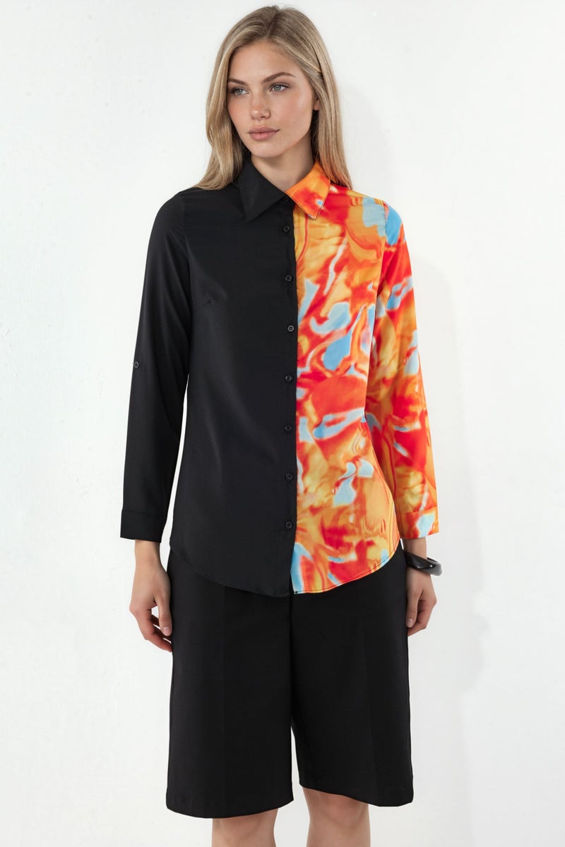 Jennyfer Women's Abstract Print Button-Front Shirt - Image 5