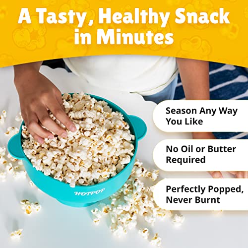 HOTPOP The Original Hotpop Microwave Popcorn Bowl Popper, Silicone Popcorn Maker, Collapsible Bowl and Dishwasher Safe- 20 Colors Available (Cyan) - Image 2
