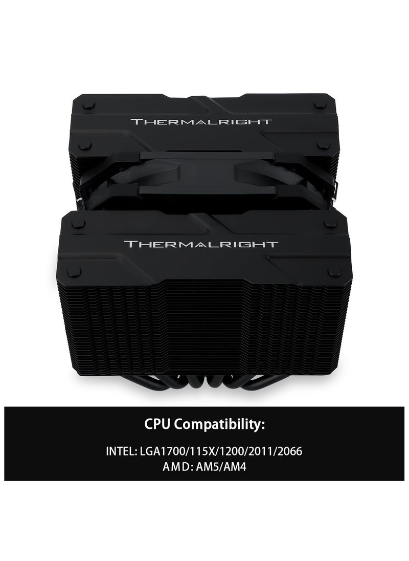 Thermalright Peerless Assassin 120 Mini Black CPU Air Cooler, 6 Heat Pipes Dual Towers Cooler, with TL-D12B PWM Fans, Desktop PC Cooler for Intel LGA 1851/1700/1150/1151/1200/2011,AMD:AM4/AM5  - Image 3