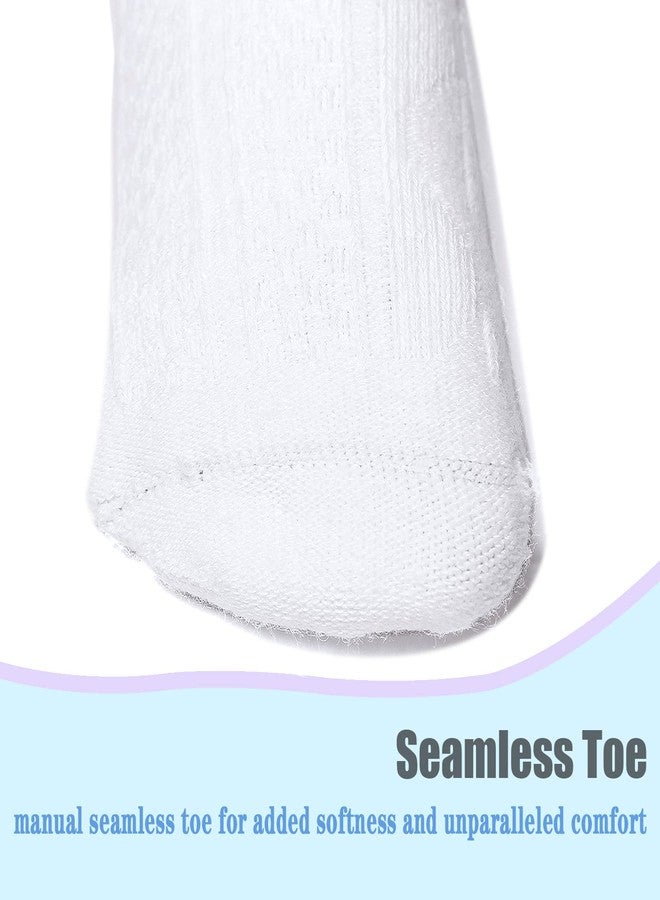 Mini angel Baby Knee High Socks White Seamless Knee Socks 5 Pairs Cable Knit Cotton Stockings for Infant Toddler Boys Girls (White, 6-12 Months) - Image 5