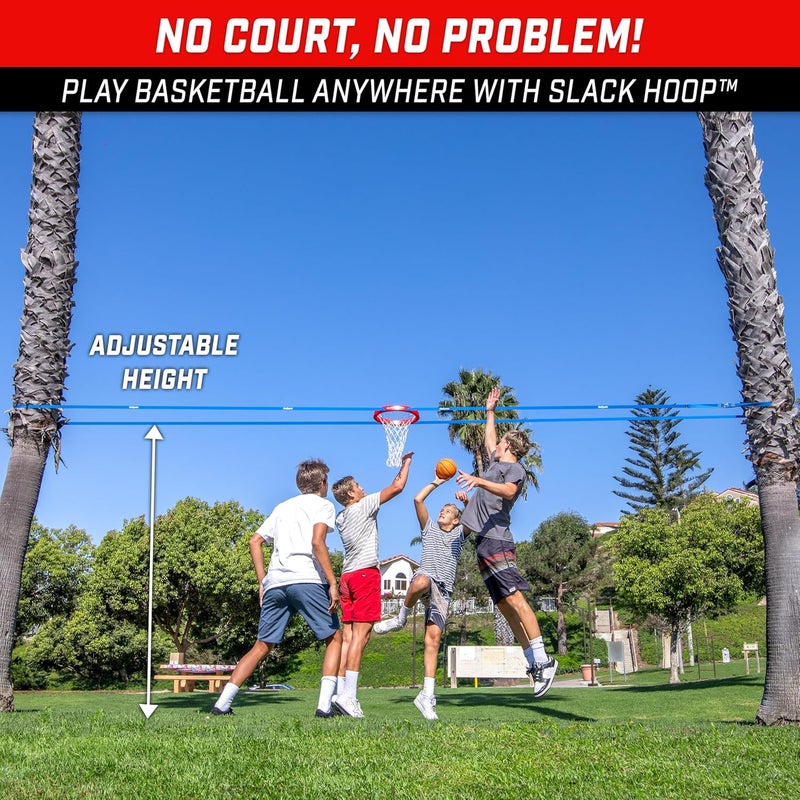 GoSports GoSports Slack Hoop Portable Basketball Game for Kids  Teens  Adjustable Height Outdoor Lawn Beach  Yard Game  Basketball Without a Court - Image 2