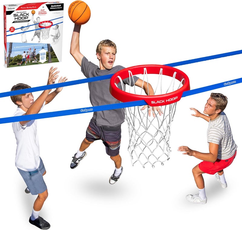 GoSports GoSports Slack Hoop Portable Basketball Game for Kids  Teens  Adjustable Height Outdoor Lawn Beach  Yard Game  Basketball Without a Court - Image 1