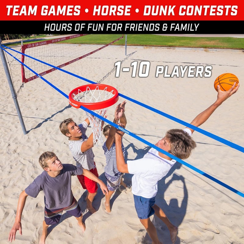 GoSports GoSports Slack Hoop Portable Basketball Game for Kids  Teens  Adjustable Height Outdoor Lawn Beach  Yard Game  Basketball Without a Court - Image 4
