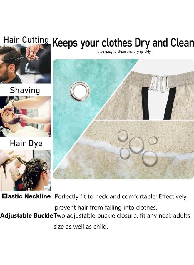 visesunny - Barber Cape Blue Ocean Wave Sandy Beach Polyester Hair Cutting Salon Cape Apron Anti-Static Haircut Water-Resistant Shaving Cloth Beard Shaving Bib Hairdressing Cape - Image 1