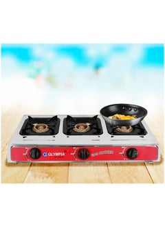 Olympia Stainless Steel Gas Stove With Three Gas Burner 