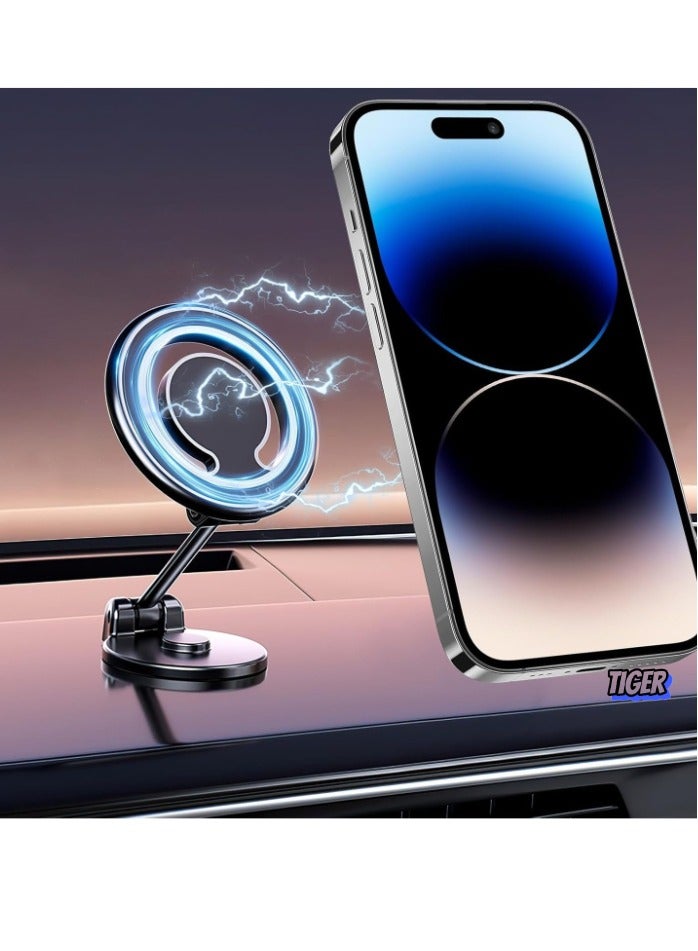 TIGER Magnetic Car Mount – 360° Rotation All-Metal Magnetic Phone Holder, Strong Magnets for iPhone 15/14/13 Pro Max Plus & All Smartphones, Secure, Adjustable, Hands-Free, Durable, Easy Installation for Safe Driving and Navigation - Image 1