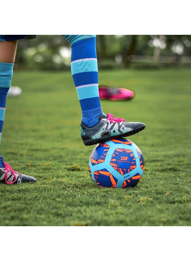 Dawson Sports TPU 100 Football (Size 4 - Soft, Durable, and Machine Stitched - Available in 3 Sizes - White/Orange) - Image 2