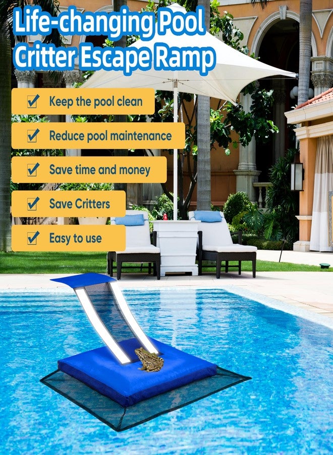 منحدر هروب للحيوانات من HKZ، قطعتان، لحمايتها من الضفادع في حمام السباحة الخشبي مع شرائط عاكسة، منحدر هروب للحيوانات البرية من السناجب والسحالي والبط والثعابين والضفادع (قطعتان، أزرق داكن) - Image 2