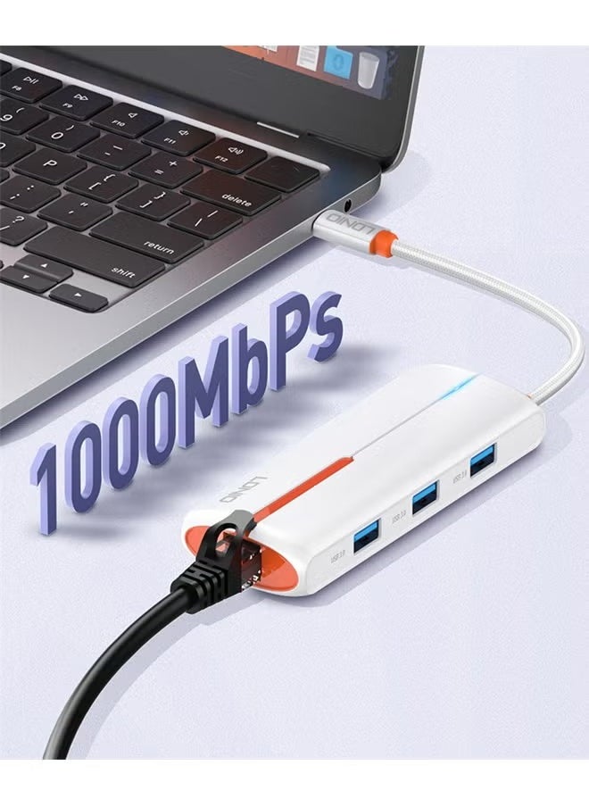 LDNIO 6 In 1 Usb C Dock Station Type c Adapter with HDMI Hub USB C Hub For Laptop  - Image 3