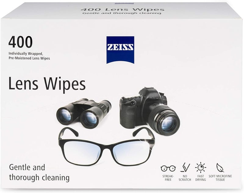 ZEISS Pre-Moistened Alcohol Wipes, Glasses Cleaner, 400 Count - Image 1