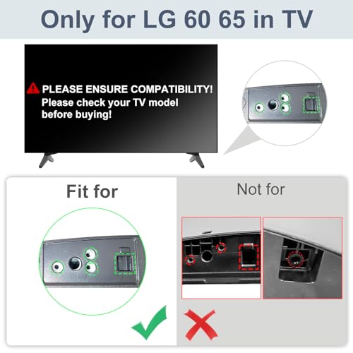 Maozhren Stand for LG TV Legs Replacement, TV Stand Legs for LG TV Stand 60UJ/65UJ/60UK/65UK 65UK6500 65UK6200 65UJ6300 65UJ6050 65UJ6200 65UJ630T 65UJ635T 65UK6090PUA 65UK6300PUE 60UJ6300 60UK6090 with Screws - Image 3