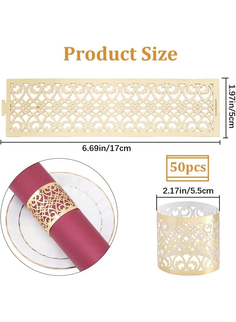 Elegant Decorative Paper Napkin Rings Set Hollow Cardboard Table Holders for Dining Events Solid Color Disposable Napkin Ring Accessories for Parties - Image 4