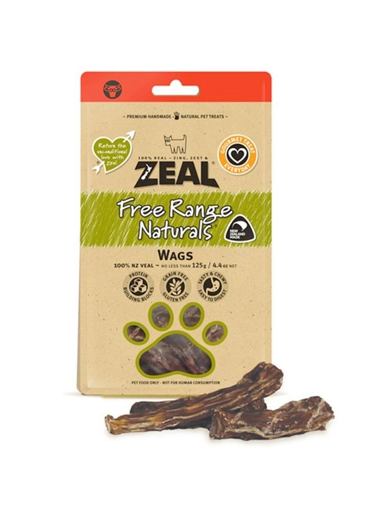 Free Range Natural Wags Dog Treats 125g