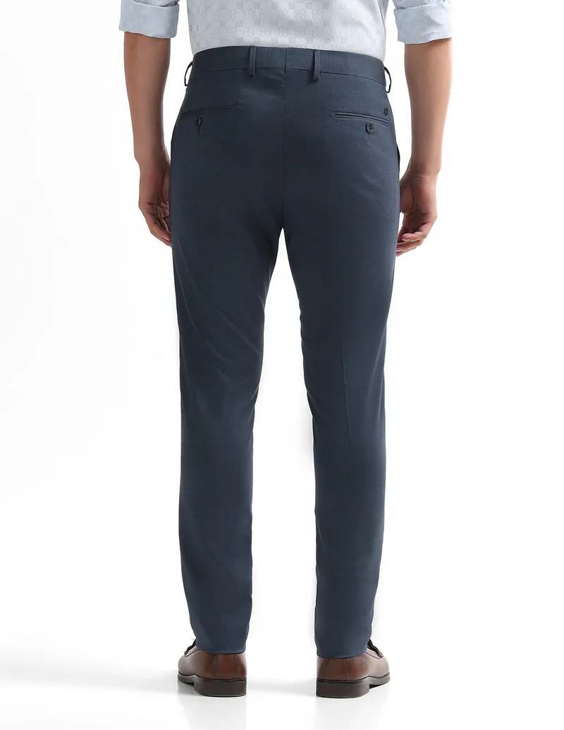 Arrow Blue Super Slim Fit Velocity Trousers for Men | Best Price UAE