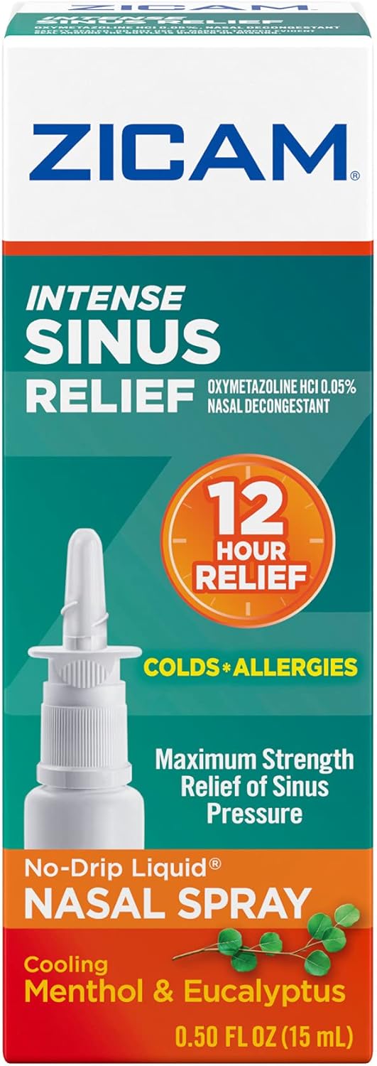 Zicam زكام تخفيف احتقان الجيوب الأنفية المكثف رذاذ أنفي سائل بدون تسرب مع المنثول المبرد والأوكاليبتوس 05 أونصة عبوة من 5 - Image 3