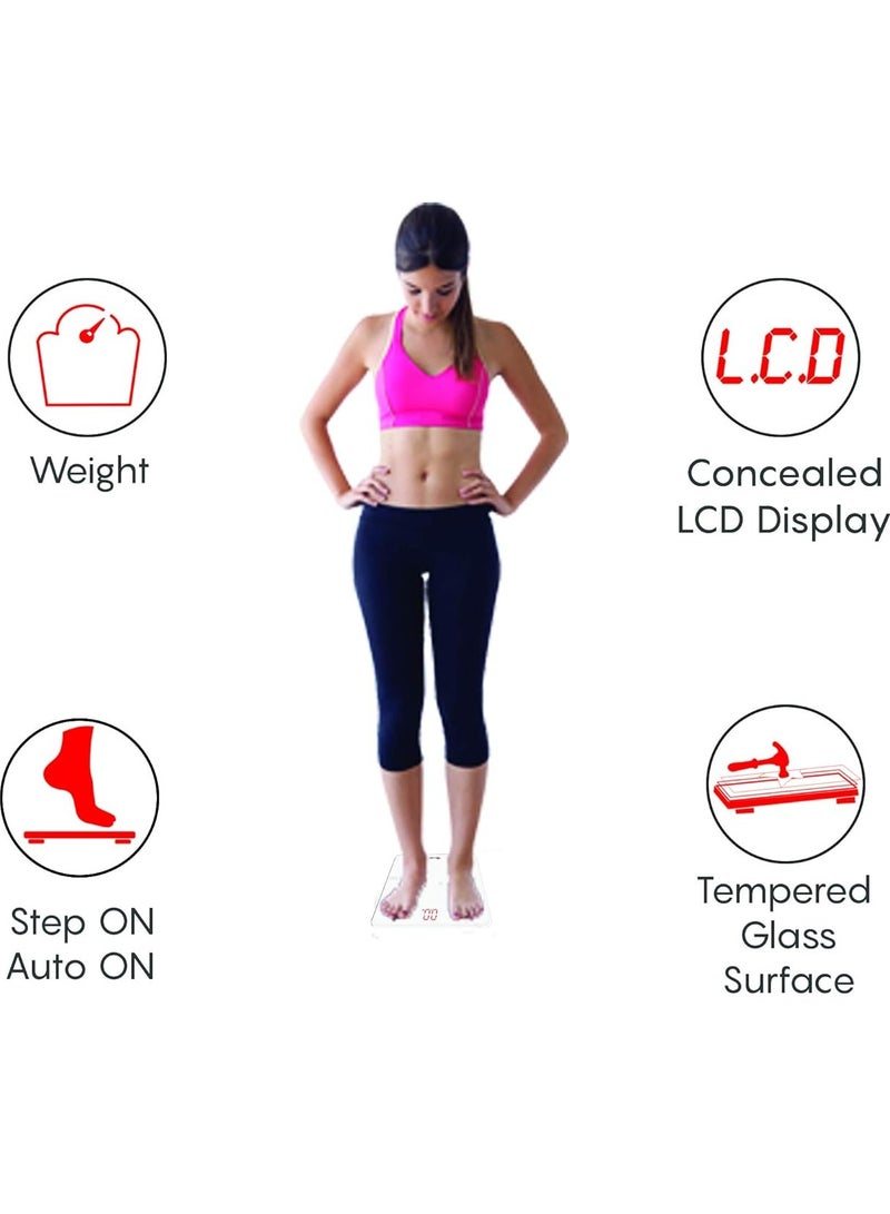 PowerMax Fitness PowerMax Fitness BSD-5 Digital Weight Machine for Human Body - Bathroom Scale with Step-on-Technology & Sharp LED Display, 180Kg Human Body Capacity - Image 2