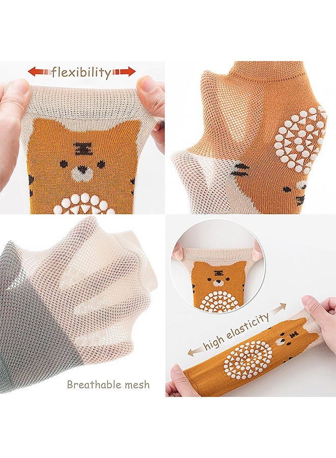 Photon مجموعة من 3 أزواج من وسادات الركبة المرنة المضادة للانزلاق للأطفال الصغار، جوارب ركبة مضادة للانزلاق للأطفال الصغار، وسادات ركبة قابلة للتهوية للأطفال من عمر 1 إلى 3 سنوات (متوسط) - Image 3