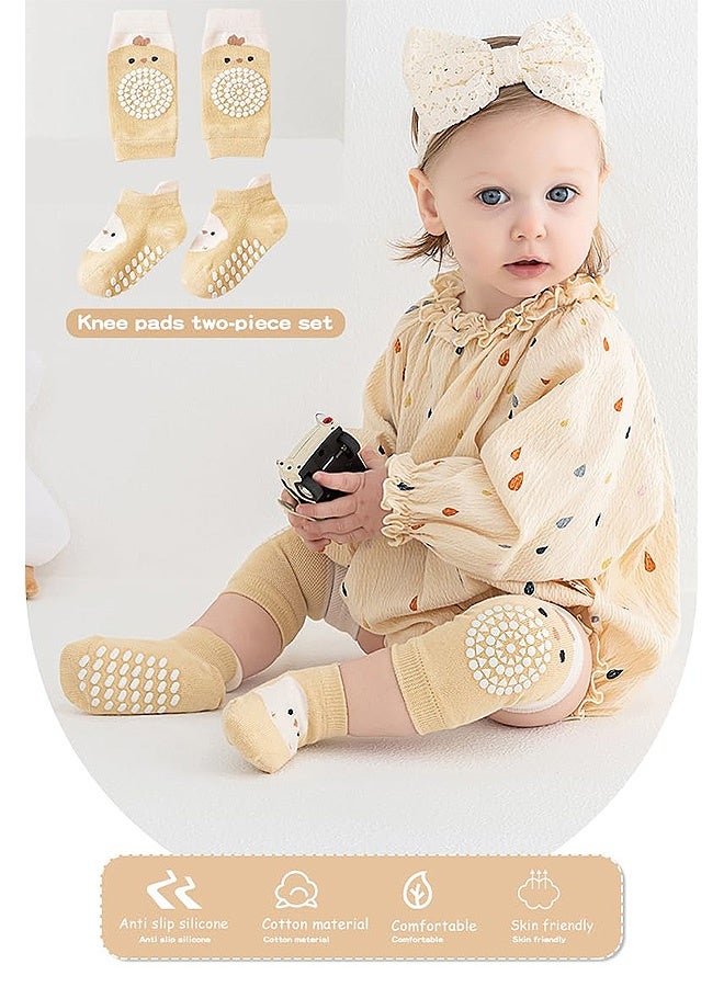 Photon مجموعة من 3 أزواج من وسادات الركبة المرنة المضادة للانزلاق للأطفال الصغار، جوارب ركبة مضادة للانزلاق للأطفال الصغار، وسادات ركبة قابلة للتهوية للأطفال من عمر 1 إلى 3 سنوات (متوسط) - Image 5