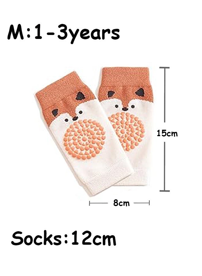 Photon مجموعة من 3 أزواج من وسادات الركبة المرنة المضادة للانزلاق للأطفال الصغار، جوارب ركبة مضادة للانزلاق للأطفال الصغار، وسادات ركبة قابلة للتهوية للأطفال من عمر 1 إلى 3 سنوات (متوسط) - Image 2