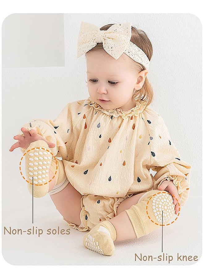 Photon مجموعة من 3 أزواج من وسادات الركبة المرنة المضادة للانزلاق للأطفال الصغار، جوارب ركبة مضادة للانزلاق للأطفال الصغار، وسادات ركبة قابلة للتهوية للأطفال من عمر 1 إلى 3 سنوات (متوسط) - Image 4