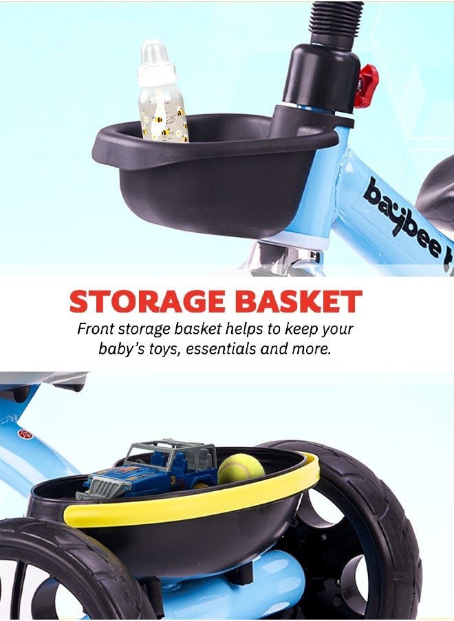 Baybee Coaster Tricycle for Kids Baby Smart Plug and Play Kids Tricycle Cycle with Front u0026 Rear Storage Baskets 3 Wheels Tricycle Bicycle Baby Tricycle Cycle for Kids 2 to 5 Years Boy Girl Blue  - Image 5