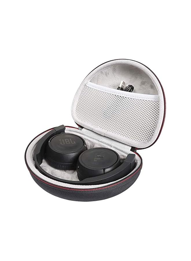 Delfino Hard Eva Carrying Case Bag For Jbl T450Bt Wireless Bluetooth Headphone Hard Carrying Case Travel Bag With Space For Cable Parts And Accessories Portable Box Protector Black - Image 1