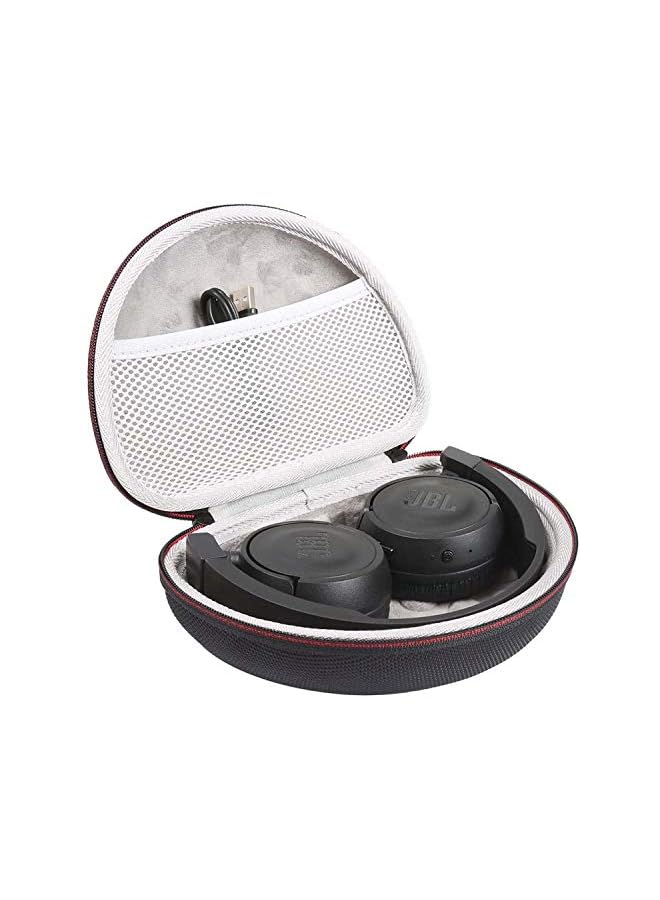 Delfino Hard Eva Carrying Case Bag For Jbl T450Bt Wireless Bluetooth Headphone Hard Carrying Case Travel Bag With Space For Cable Parts And Accessories Portable Box Protector Black - Image 2