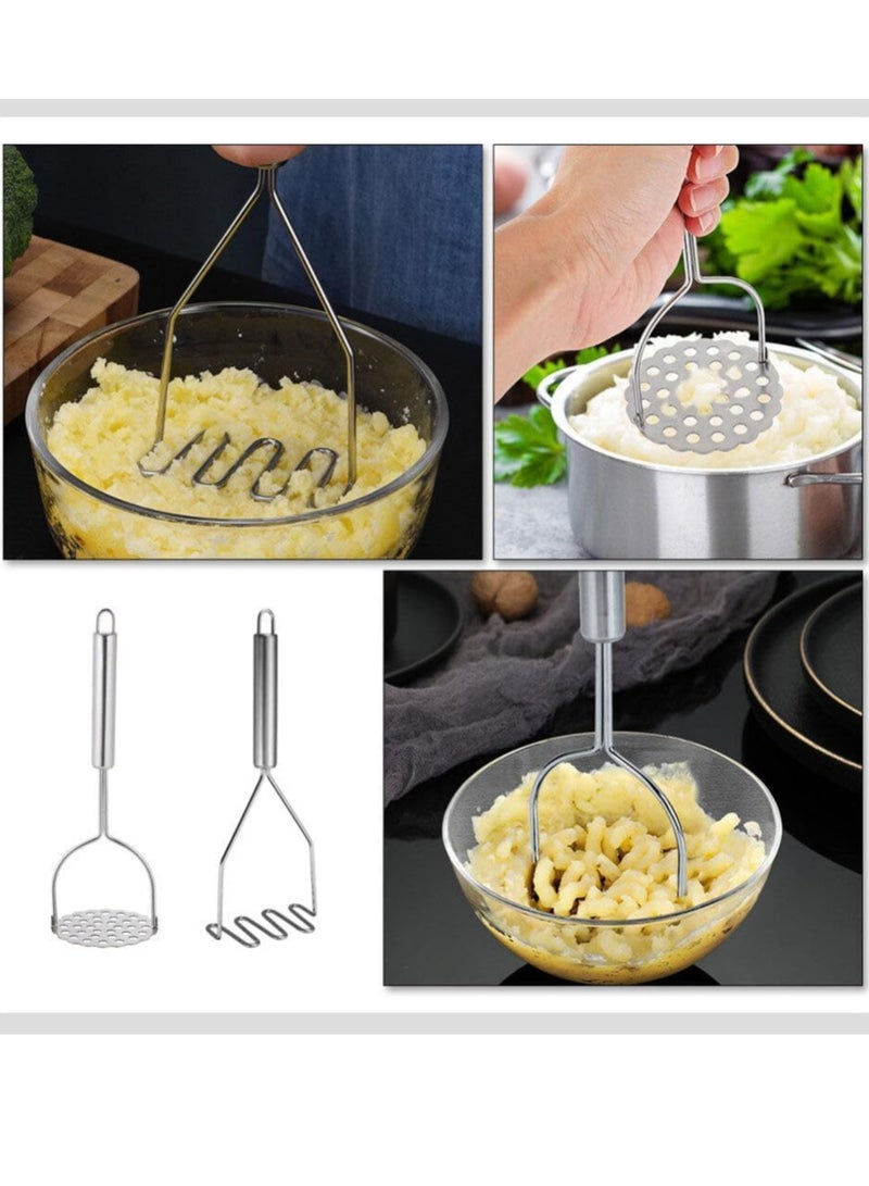 2pcs Potato Masher Heavy duty stainless steel Integrated masher kitchen tool wire masher for potatoes, avocados, beans, or fruit  vegetables  - Image 3