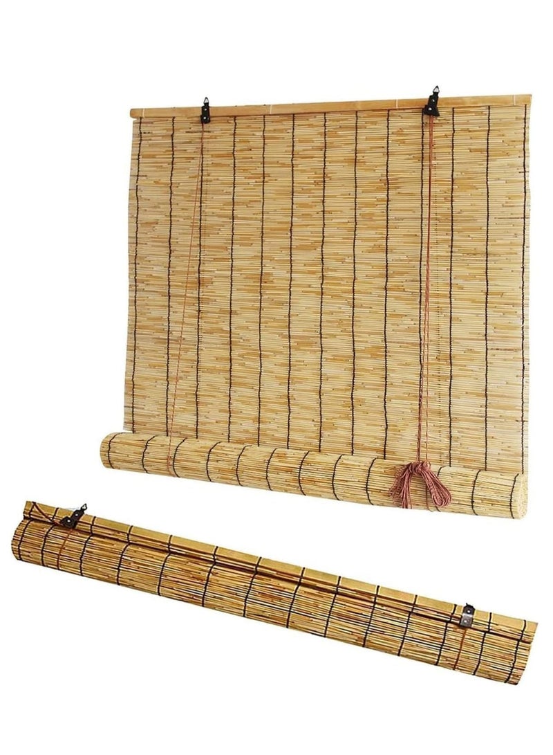 LINGWEI Bamboo Blinds Window Shades Reed Curtain Beige 200x122cm  - Image 3
