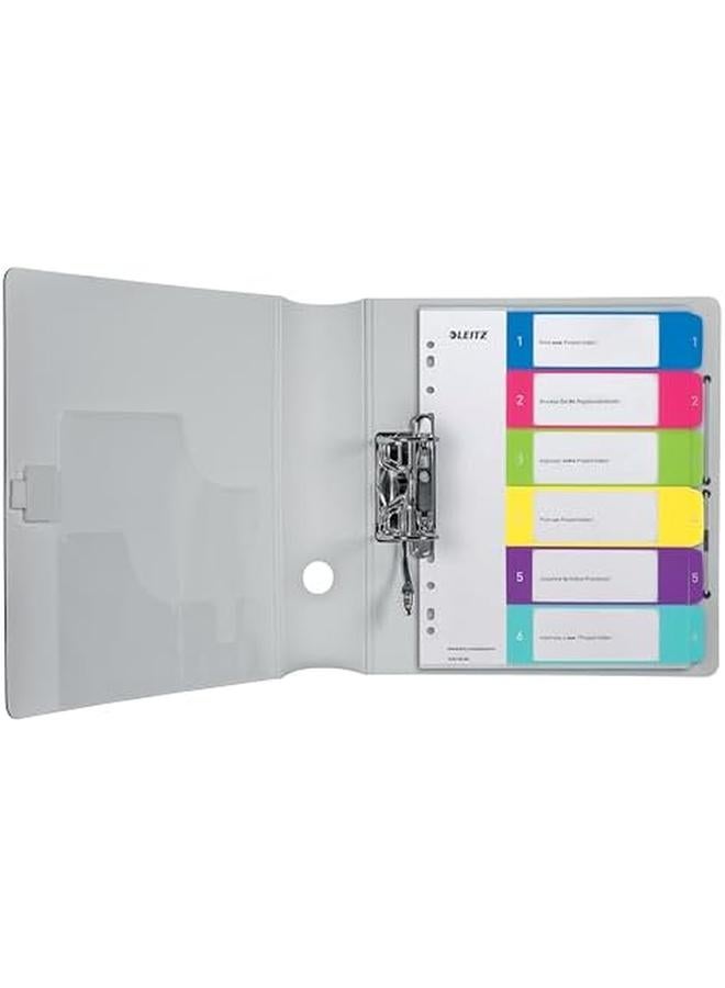 LEITZ A4 12420000 Wow 1 6 Index Pc Printable Extra Wide Heavy Duty Plastic Multicolour - Image 3