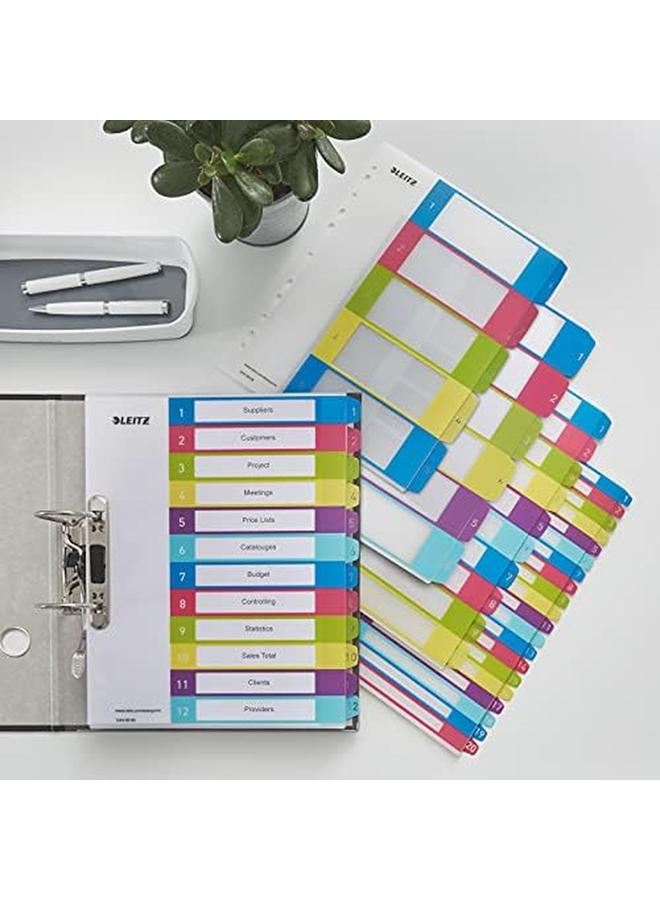 LEITZ A4 12420000 Wow 1 6 Index Pc Printable Extra Wide Heavy Duty Plastic Multicolour - Image 2