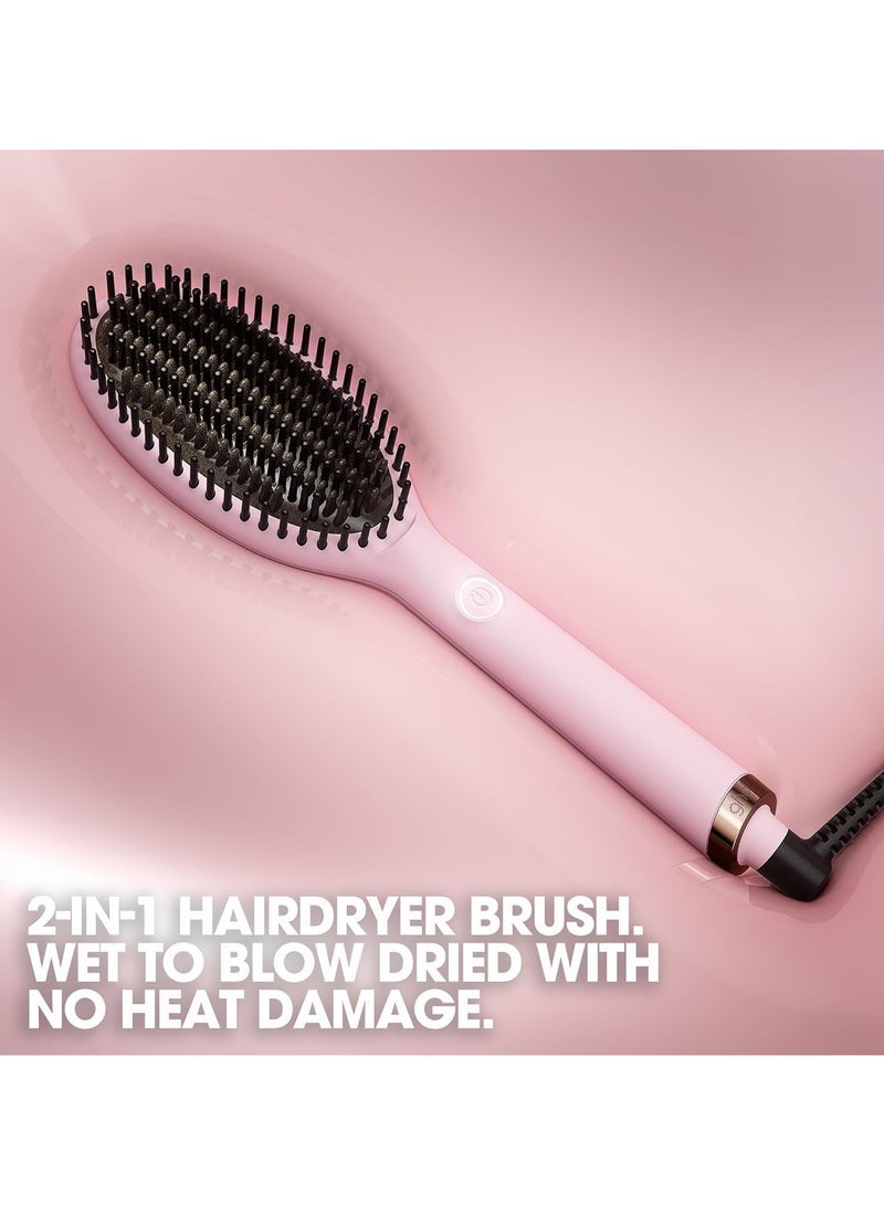 GHD Glide Hot Brush in Pink Sorbet | Professional Hair Smoothing Brush with Ceramic Technology & Ioniser | Eliminates Frizz & Adds Shine | 185ºC Styling | Automatic Sleep Mode | For All Hair Types - Image 2