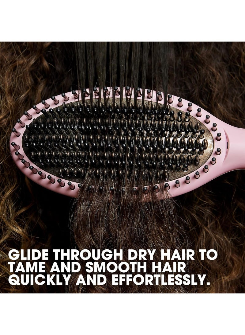 GHD Glide Hot Brush in Pink Sorbet | Professional Hair Smoothing Brush with Ceramic Technology & Ioniser | Eliminates Frizz & Adds Shine | 185ºC Styling | Automatic Sleep Mode | For All Hair Types - Image 3