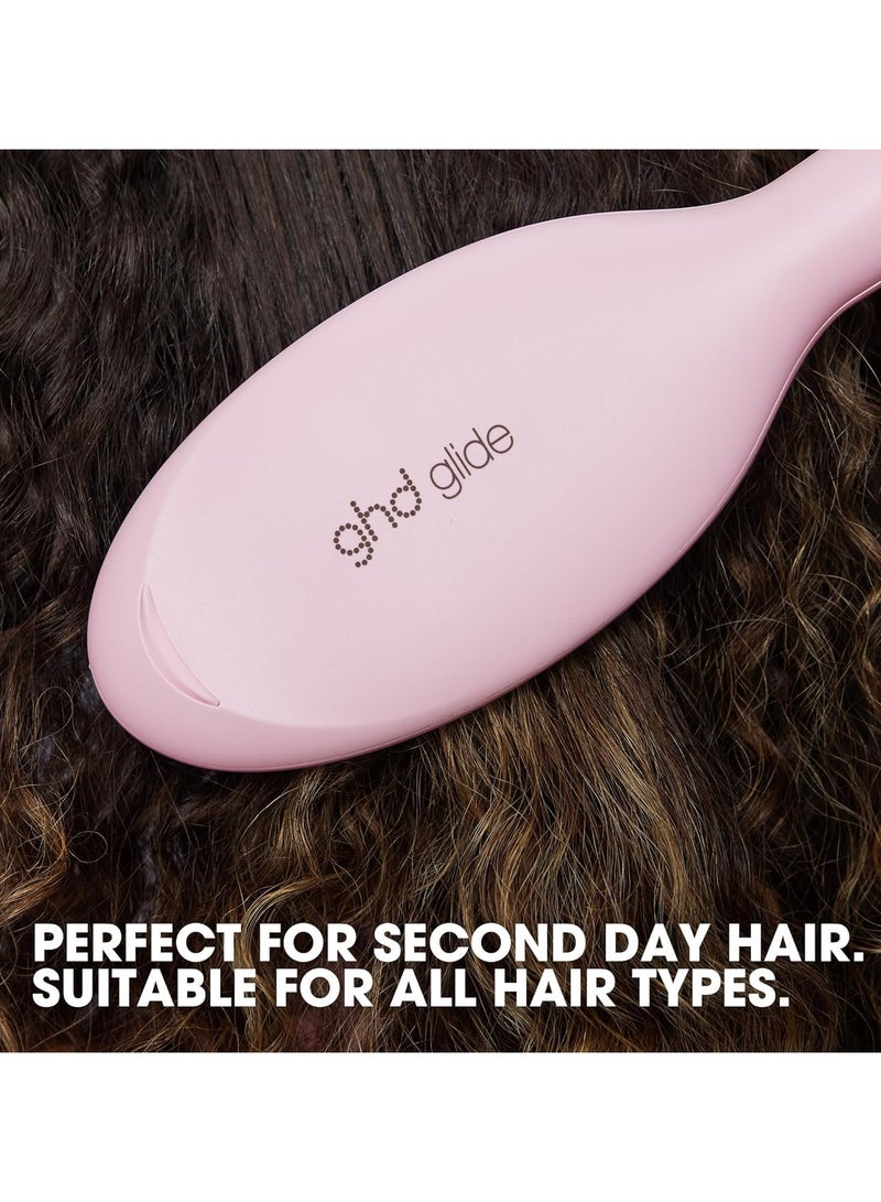 GHD Glide Hot Brush in Pink Sorbet | Professional Hair Smoothing Brush with Ceramic Technology & Ioniser | Eliminates Frizz & Adds Shine | 185ºC Styling | Automatic Sleep Mode | For All Hair Types - Image 4