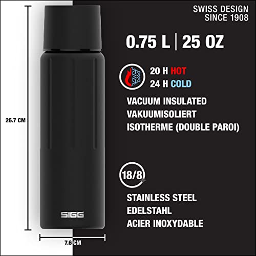 SIGG - Obsidian Insulated Water Bottle - Thermo Flask Gemstone with Cup - Leakproof - Lightweight - BPA Free - 18/8 Stainless Steel - 25 Oz - Image 2