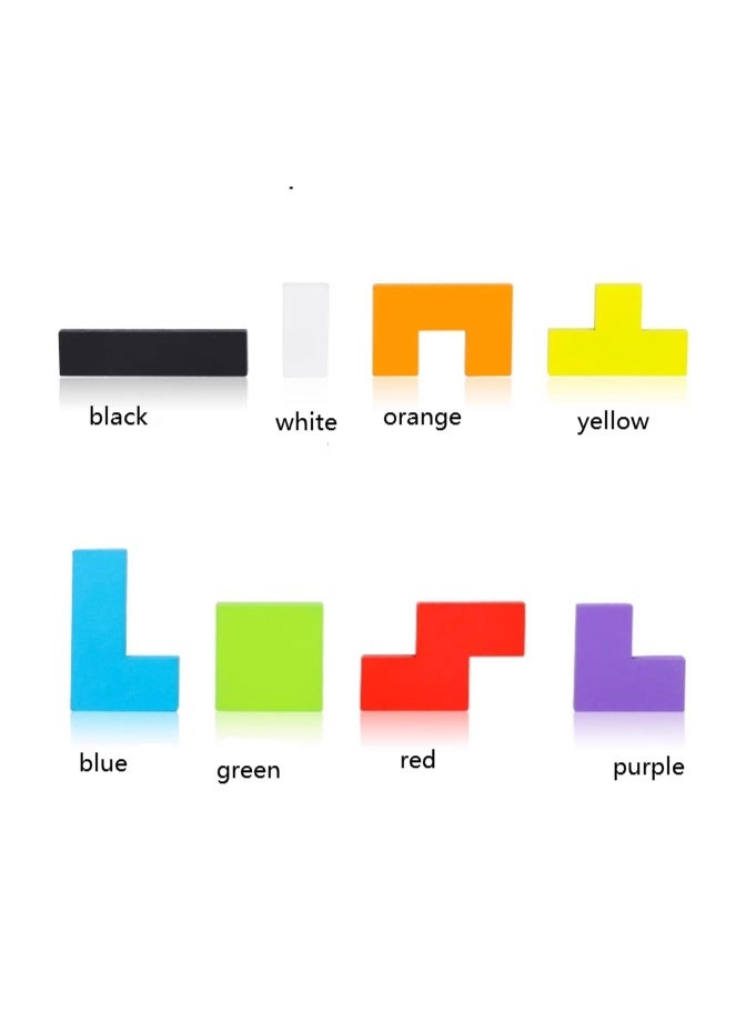 Wooden Blocks Puzzle Brain Teasers Toy Tangram Jigsaw Intelligence Colorful 3D Russian Blocks Game STEM Montessori Educational Gift for Kids - Image 3