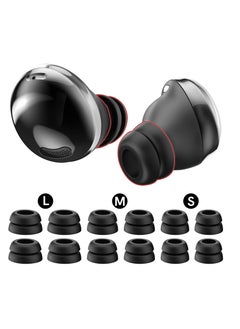 6 Pairs Memory Foam Galaxy Buds 2 Pro Ear Tips Buds S M L 3 Size Replacement  Earbuds Compatible with Samsung Galaxy Buds Pro 2 Pro Black